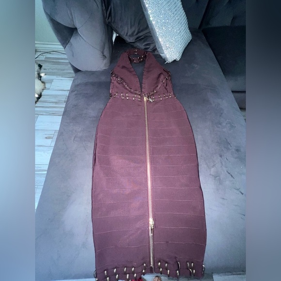 Gorgeous Akira Burgandy Bandage bodycon Dress size M - Picture 12 of 16